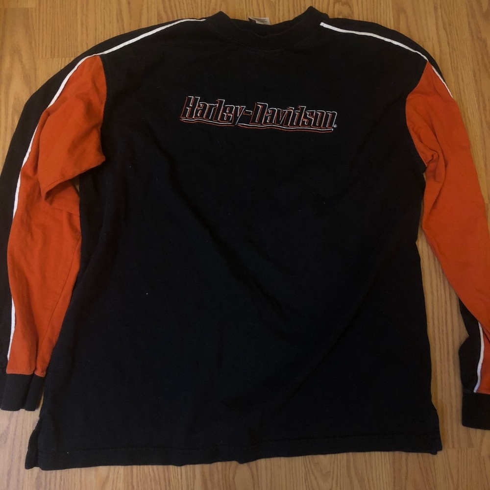 HARLEY DAVIDSON LONG SLEEVE EMBROIDERED RACER TEE